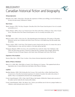 Canadian historical fiction and biography