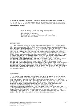 A Study of Internal Friction, Electric Resistance and Shape Change