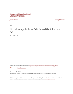 Coordinating the EPA, NEPA, and the Clean Air Act