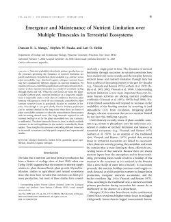 Emergence and Maintenance of Nutrient Limitation over