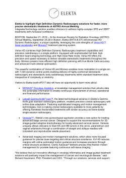 Elekta to highlight High Definition Dynamic Radiosurgery solutions