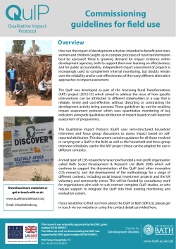 Commissioning guidelines for field use