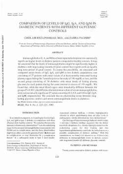 COMPA RISON OF LEVELS OF IgG, IgA, AND IgM IN