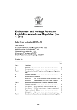 Environment and Heritage Protection Legislation Amendment