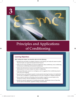 Principles and Applications of Conditioning