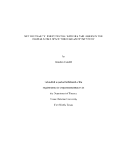 NET NEUTRALITY - TCU Digital Repository