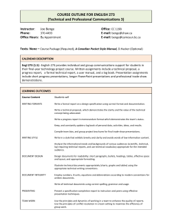 ENGL-273-X01 Joe Benge