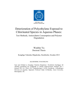 Deterioration of Polyethylene Exposed to Chlorinated