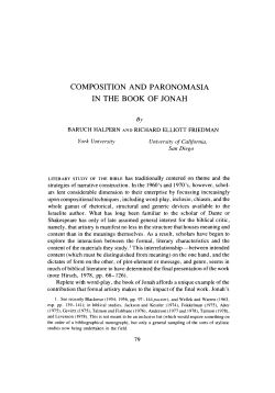 COMPOSITION AND PARONOMASIA IN THE BOOK OF JONAH