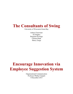 The Consultants of Swing Encourage Innovation - UW