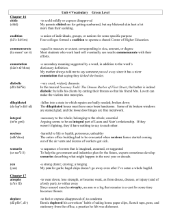 Unit 4 Vocabulary Green Level Chapter 16 chide