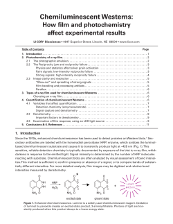 Chemiluminescent Westerns: How Film and Photochemistry Affect