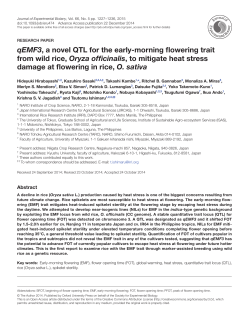 qEMF3, a novel QTL for the early-morning flowering trait from wild
