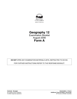 Geography 12 Form A
