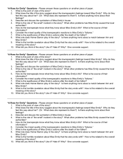 “A Rose for Emily” Questions - Please answer these questions on