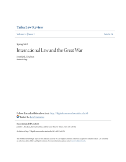 International Law and the Great War