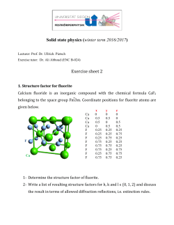 Solid state physics (winter term 2016/2017) Exercise sheet 2