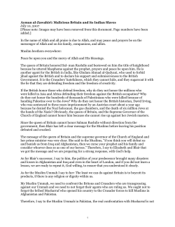 Malicious Britain and its Indian Slaves July 10, 2007