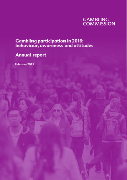 Gambling participation in 2016 behaviour awareness and attitudes