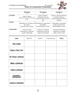 Rubric for Incorporation Presentation US v Lopez Gitlow v New York