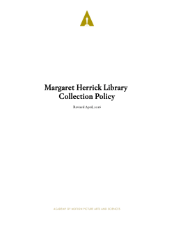 Margaret Herrick Library Collection Policy