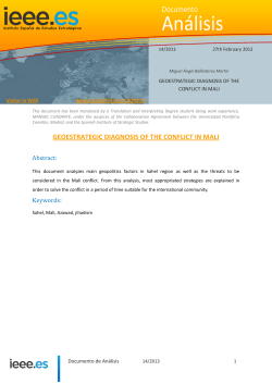 Geostrategic Diagnosis of the conflict in Mali (DIEEEA14