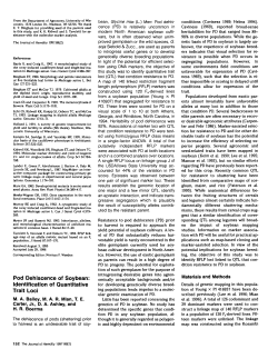 Pod Dehiscence of Soybean: Identification of Quantitative Trait Loci