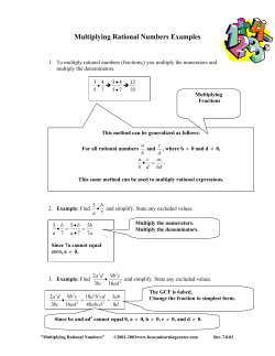 Multiplying Rational Numbers" Examples, Worksheet, Worksheet