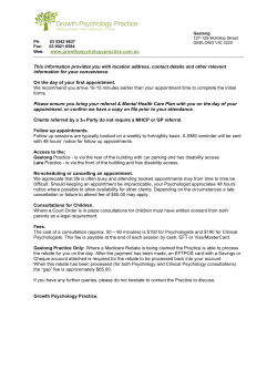 Client Information - Growth Psychology Practice
