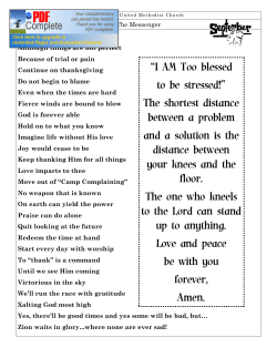 September 2016 Newsletter - Hummel`s United Methodist Church