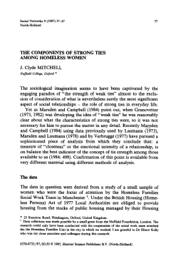 THE COMPONENTS OF STRONG TIES AMONG HOMELESS