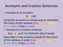 Acronyms and Creative Sentences
