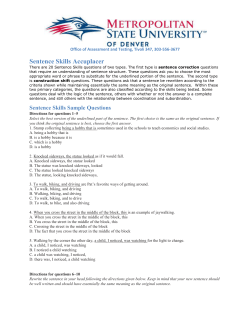 Sentence Skills Accuplacer