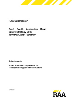 RAA Submission Draft South Australian Road Safety Strategy 2020