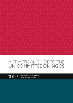 Practical Guide to the UN Committee on NGOs