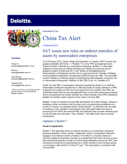 SAT issues new rules on indirect transfers of assets by nonresident