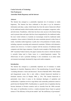 Australian Media Hegemony and the Internet