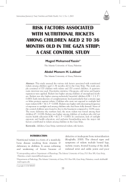 RISK FACTORS ASSOCIATED wITH NUTRITIONAL RICKETS