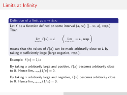 Limits at Infinity
