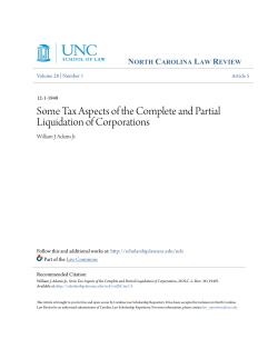 Some Tax Aspects of the Complete and Partial Liquidation of