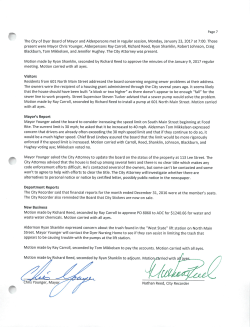 Motion made by Richard Reed, seconded by Ryan Shanklin to