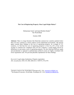 The Cost of Registering Property: Does Legal Origin Matter