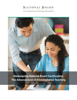 Redesigning National Board Certification: The Advancement of