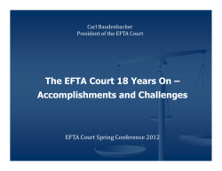 The EFTA Court 18 Years On &ndash; Accomplishments and Challenges