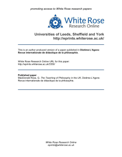 THE TEACHING OF PHILOSOPHY IN THE UK