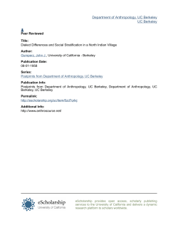 Dialect Differences and Social Stratification in a North Indian Village
