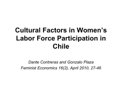 Cultural Factors in Women`s Labor Force Participation in Chile