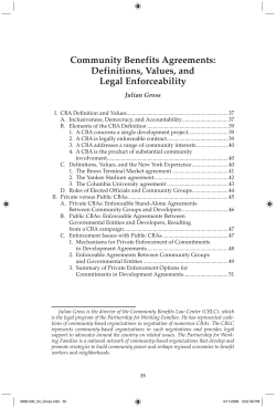 Community Benefits Agreements: Definitions, Values