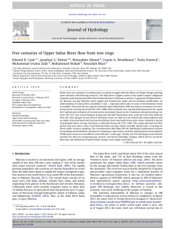 Five centuries of Upper Indus River flow from tree rings