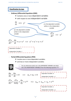 CHAPTER 1: FIRST ORDER ORDINARY DIFFERENTIAL EQUATION